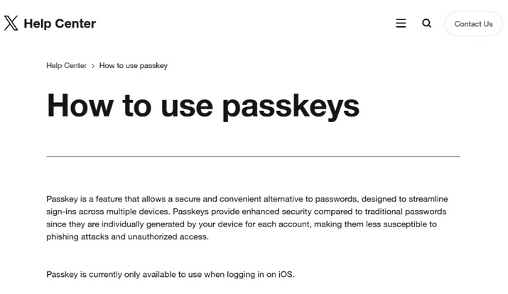 什运乡苹果维修店铺分享iOS用户如何通过通行密钥(Passkey)登录 